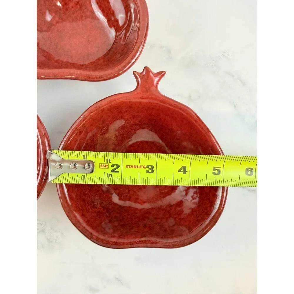 VTG Set of 4 Pottery Barn Pomegranate Shaped Bowls 5